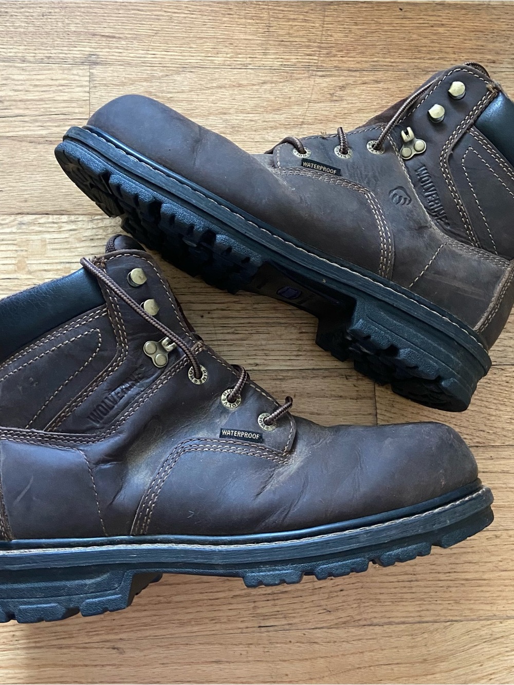 Wolverine Nolan Men's 6" Waterproof Work Boots - Dark Brown Leather - Size 9.5